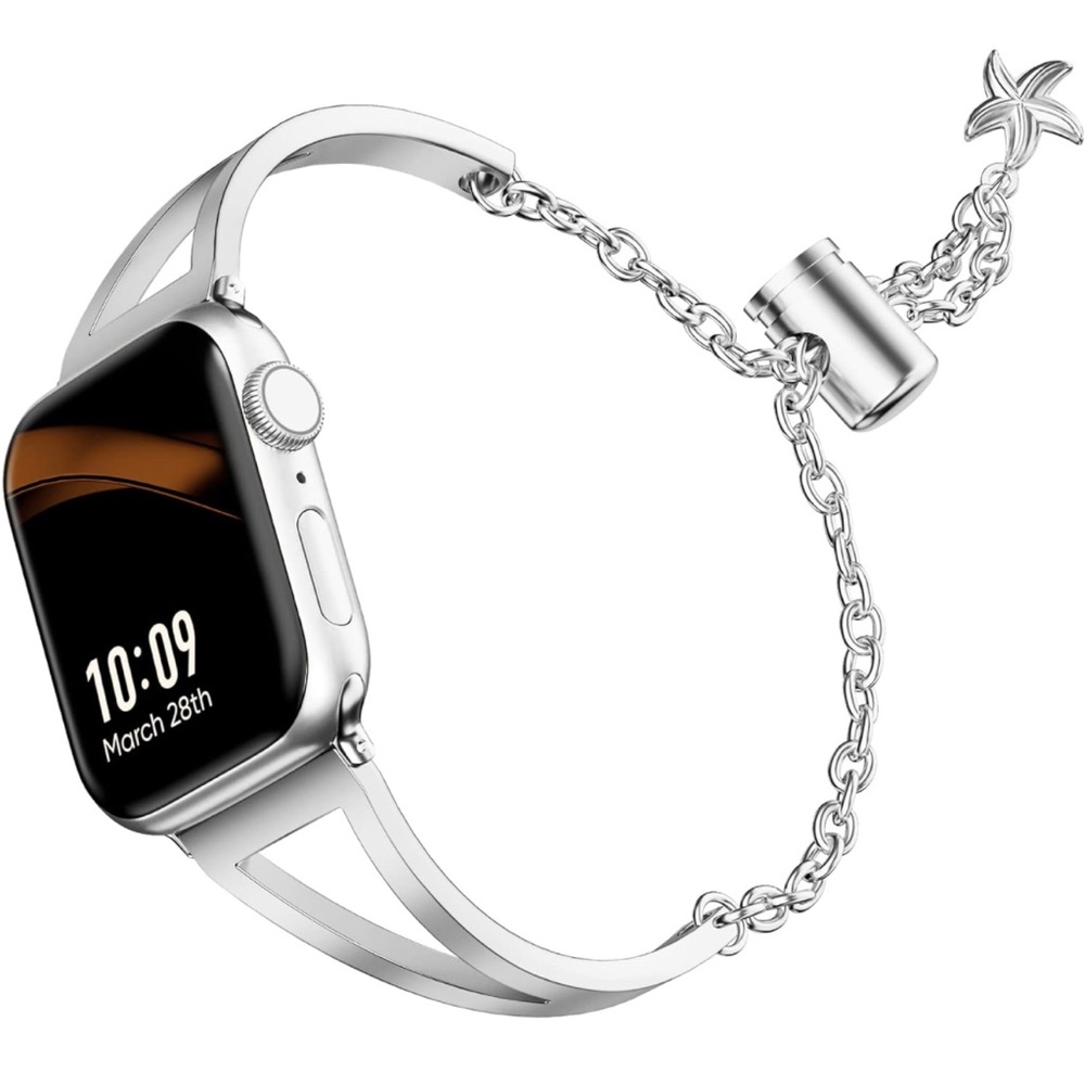 🆕 Apple Watch Band, Adjustable Silver Stainless Steel, Fits iWatch 42/44/45mm